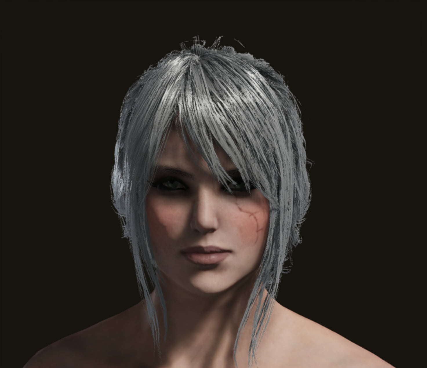 Ciri from Witcher Elden Ring character creation, pretty woman face